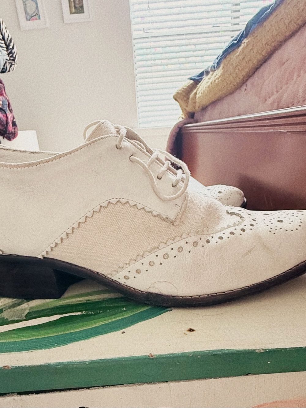 Women's White Lace-Up Brogue Oxfords Zimmerman